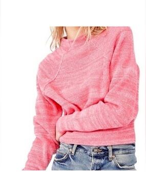 Free people- too good pink pullover raglan sleeve sweater- size medium